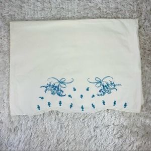 Vitg Embroidered Pillow Case Cotton Blue Standard